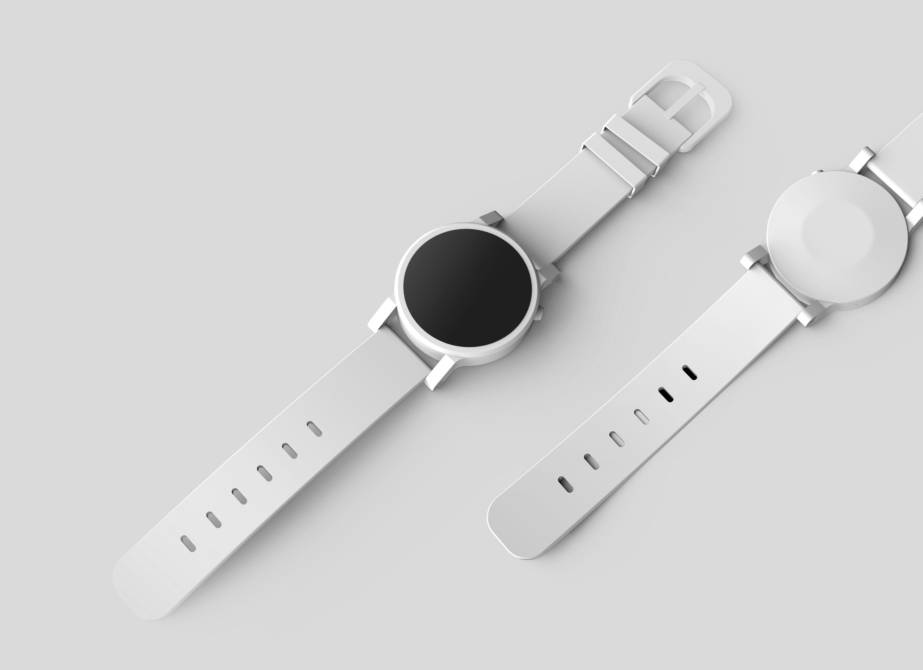 A white wristwatch